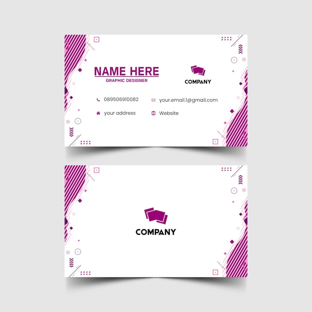 Modelo de diseño simple de nombre y tarjeta de identificación 6