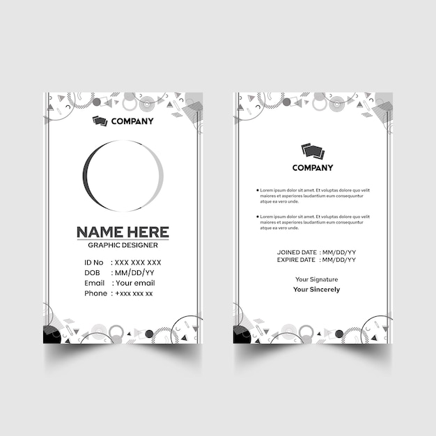 Modelo de diseño simple de nombre y tarjeta de identificación 6