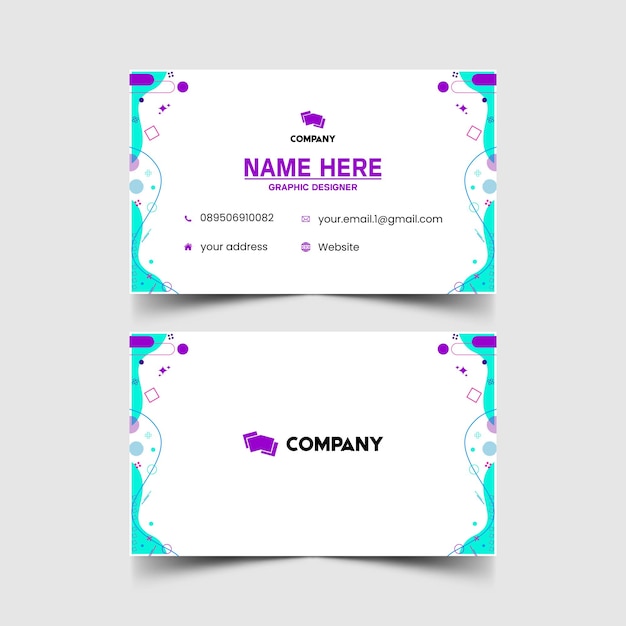 Modelo de diseño simple de nombre y tarjeta de identificación 6