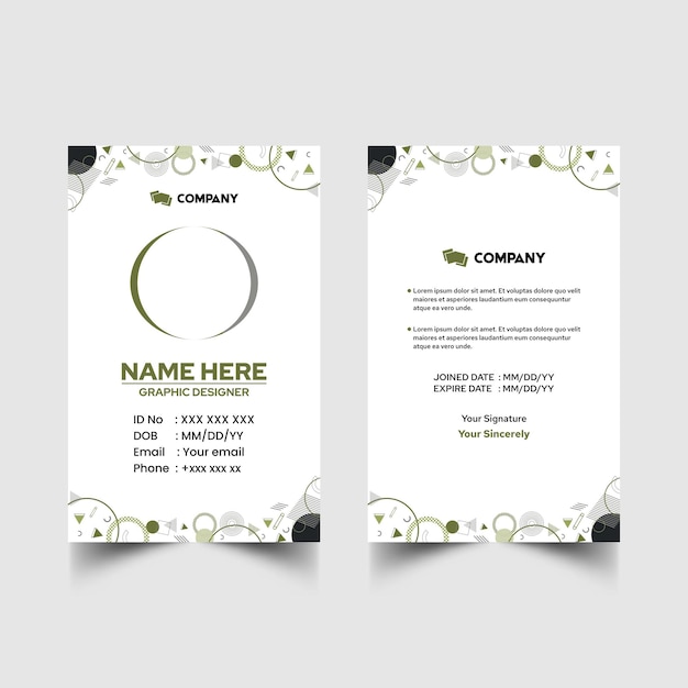 Modelo de diseño simple de nombre y tarjeta de identificación 6