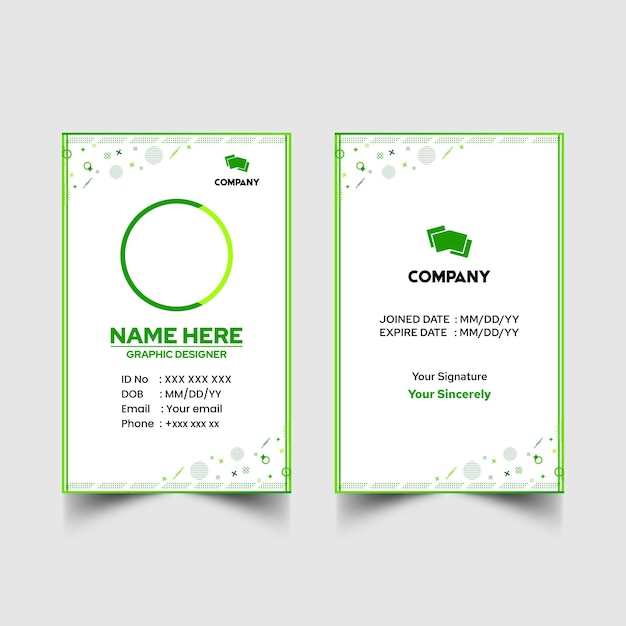 Modelo de diseño simple de nombre y tarjeta de identificación 6