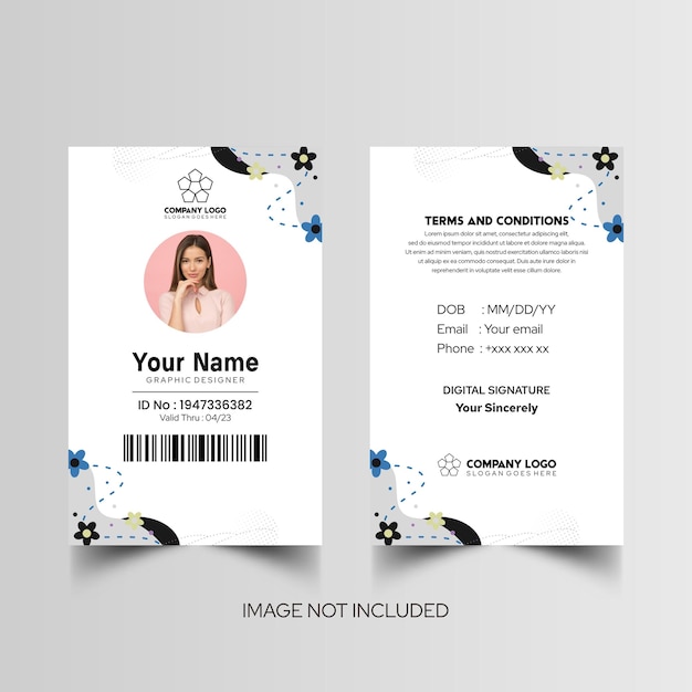 Modelo de diseño simple de nombre y tarjeta de identificación 7