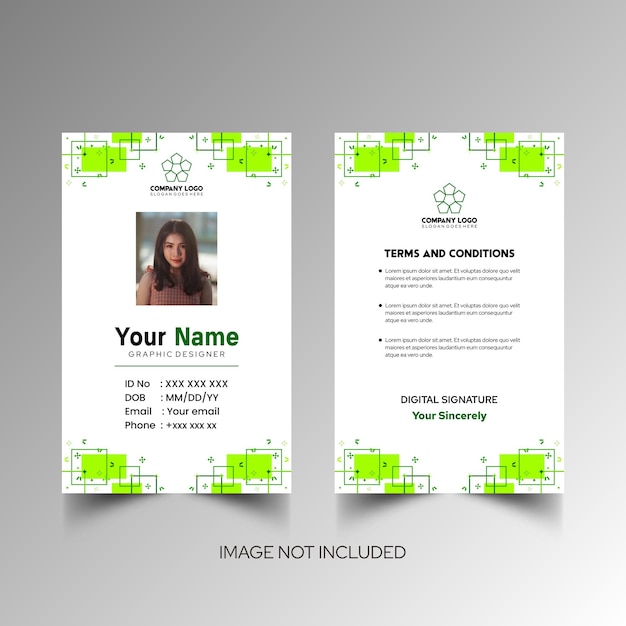 Modelo de diseño simple de nombre y tarjeta de identificación 7