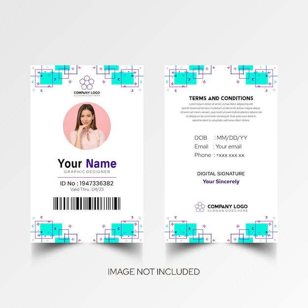 Modelo de diseño simple de nombre y tarjeta de identificación 7