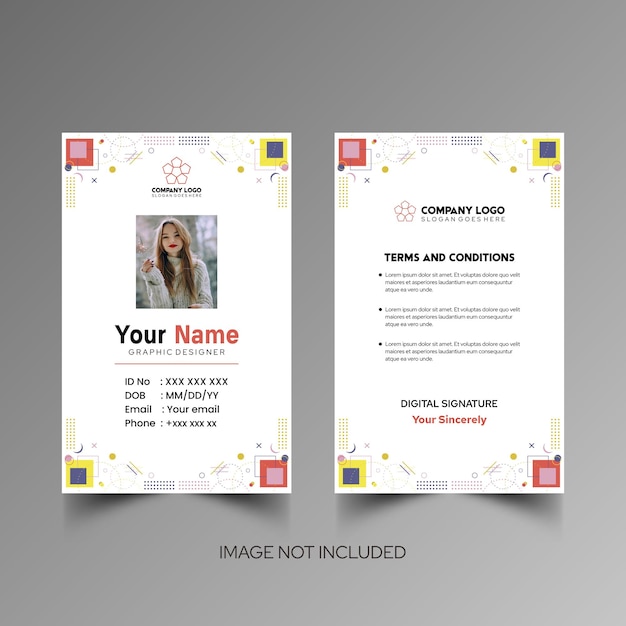 Modelo de diseño simple de nombre y tarjeta de identificación 7