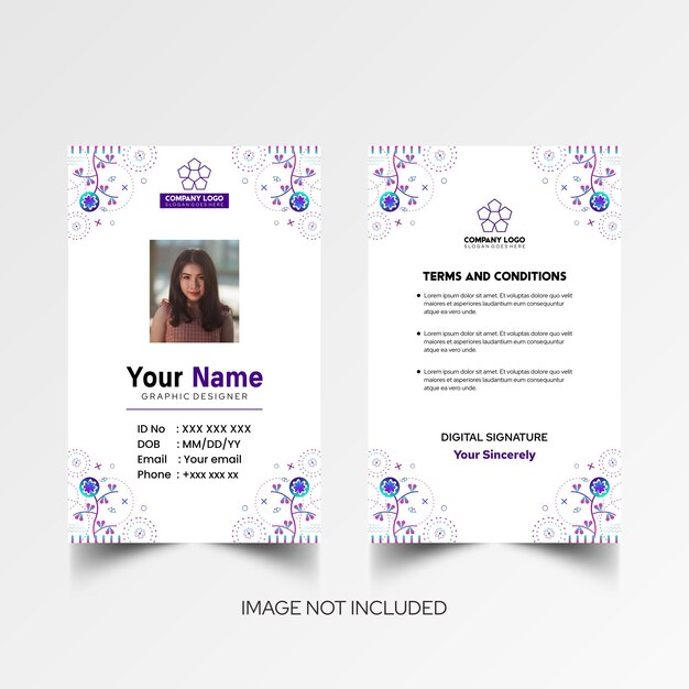 Modelo de diseño simple de nombre y tarjeta de identificación 7