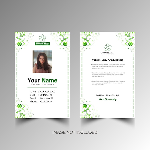 Modelo de diseño simple de nombre y tarjeta de identificación 7