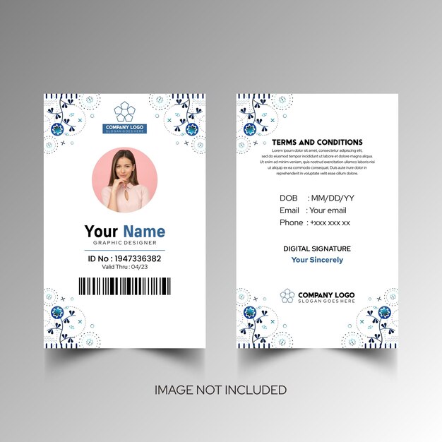 Modelo de diseño simple de nombre y tarjeta de identificación 7