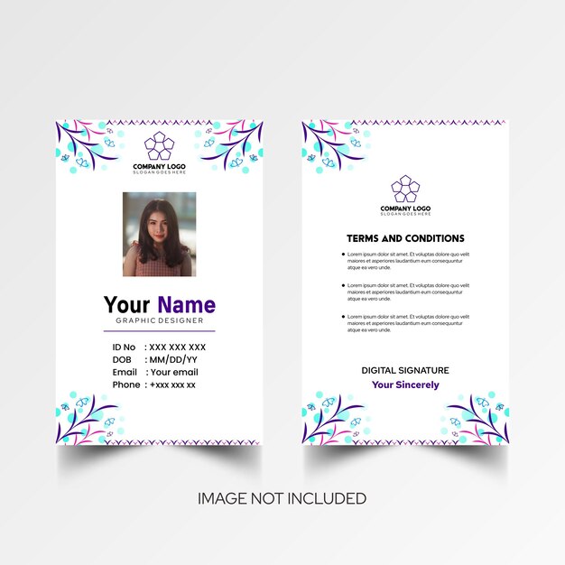Modelo de diseño simple de nombre y tarjeta de identificación 7