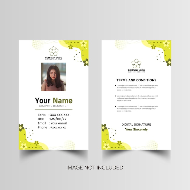 Modelo de diseño simple de nombre y tarjeta de identificación 7