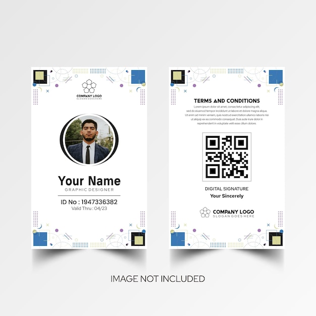 Modelo de diseño simple de nombre y tarjeta de identificación 7