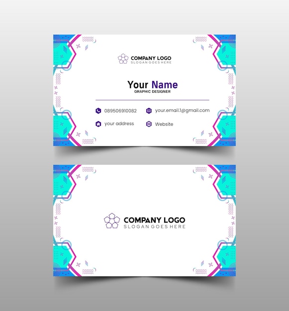 Modelo de diseño simple de nombre y tarjeta de identificación 7