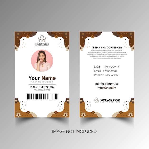 Modelo de diseño simple de nombre y tarjeta de identificación 7