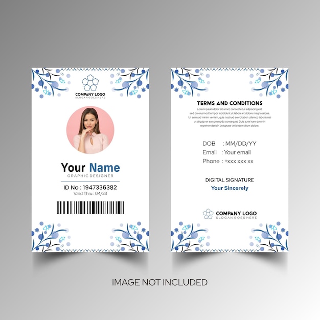 Modelo de diseño simple de nombre y tarjeta de identificación 7