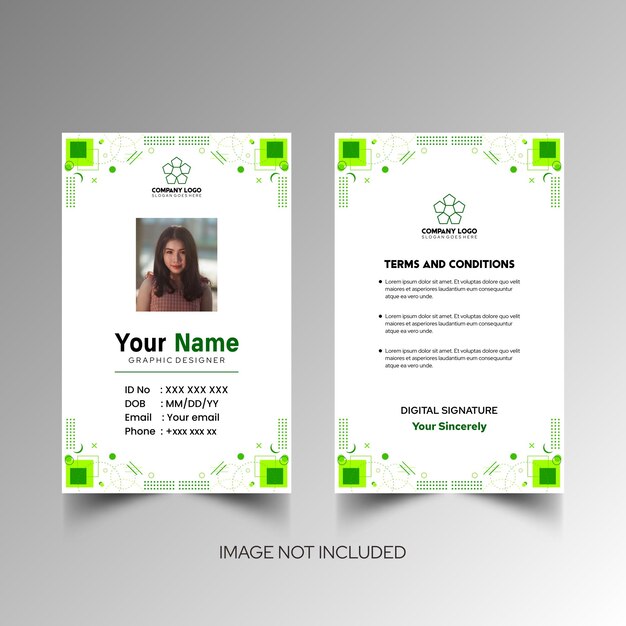 Modelo de diseño simple de nombre y tarjeta de identificación 7