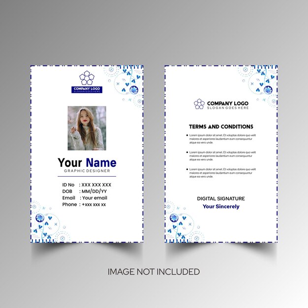 Modelo de diseño simple de nombre y tarjeta de identificación 7
