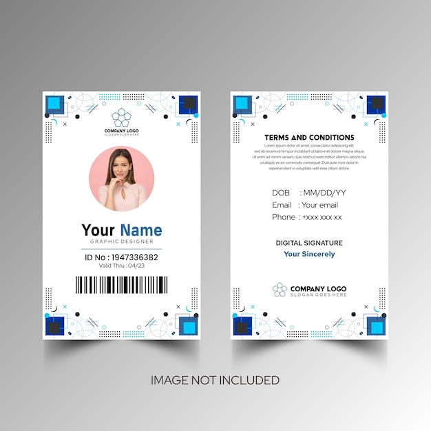 Modelo de diseño simple de nombre y tarjeta de identificación 7
