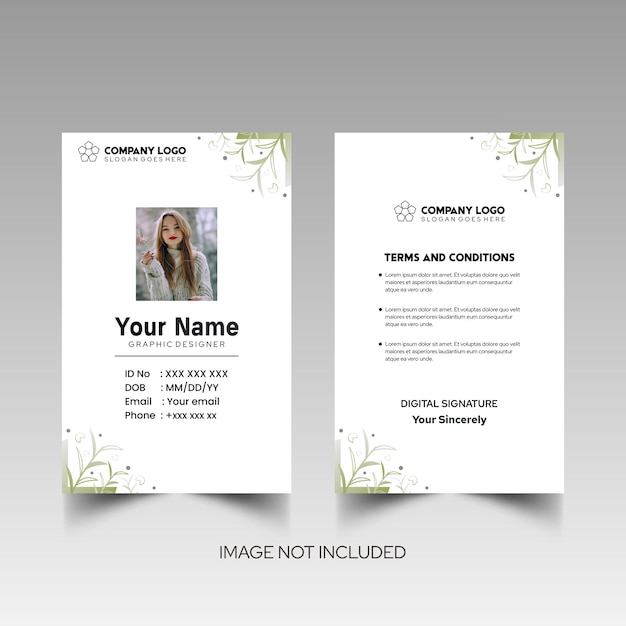 Modelo de diseño simple de nombre y tarjeta de identificación 7