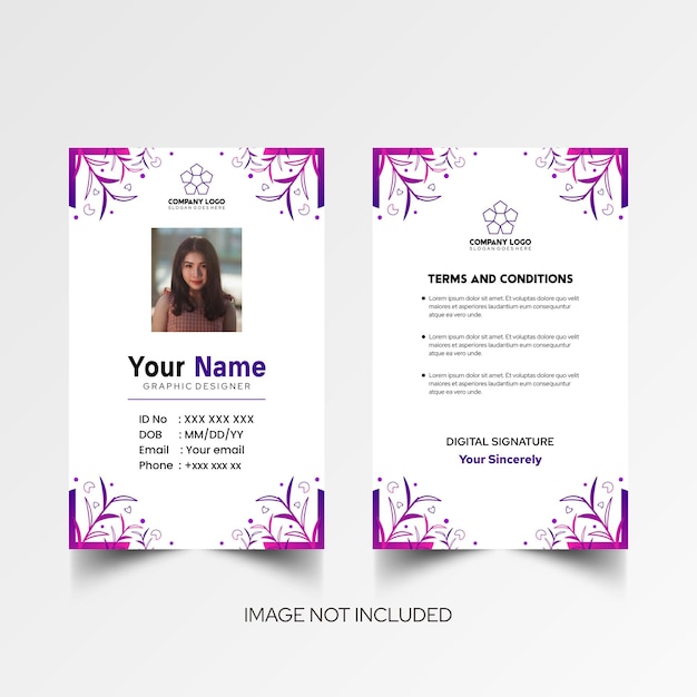 Modelo de diseño simple de nombre y tarjeta de identificación 7
