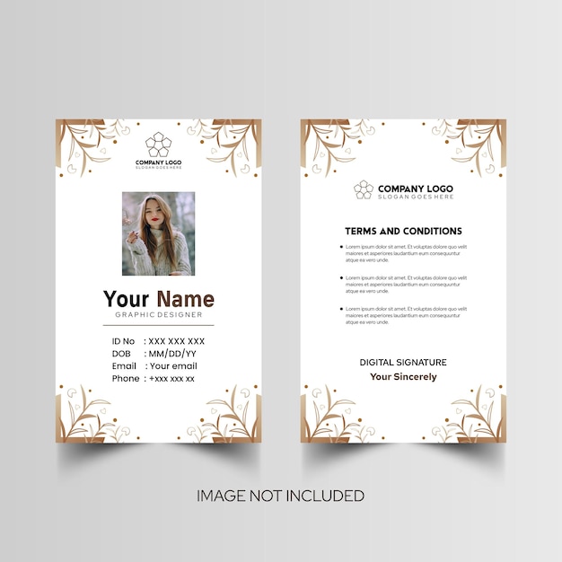 Modelo de diseño simple de nombre y tarjeta de identificación 7