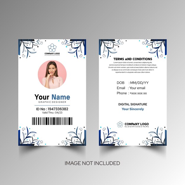 Modelo de diseño simple de nombre y tarjeta de identificación 7