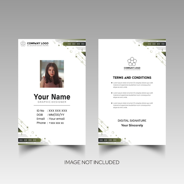 Modelo de diseño simple de nombre y tarjeta de identificación 7