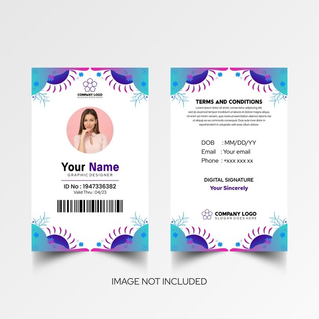 Modelo de diseño simple de nombre y tarjeta de identificación 7