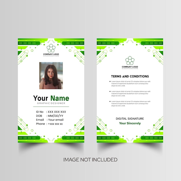 Modelo de diseño simple de nombre y tarjeta de identificación 7