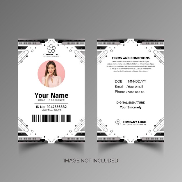 Modelo de diseño simple de nombre y tarjeta de identificación 7