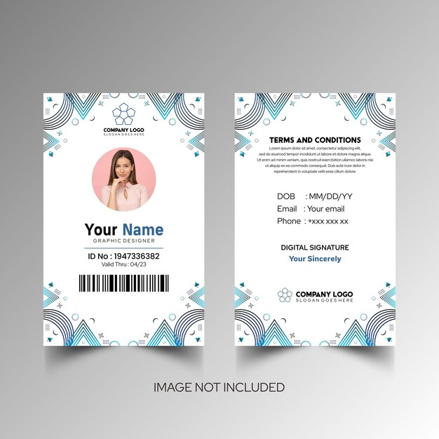 Modelo de diseño simple de nombre y tarjeta de identificación 7