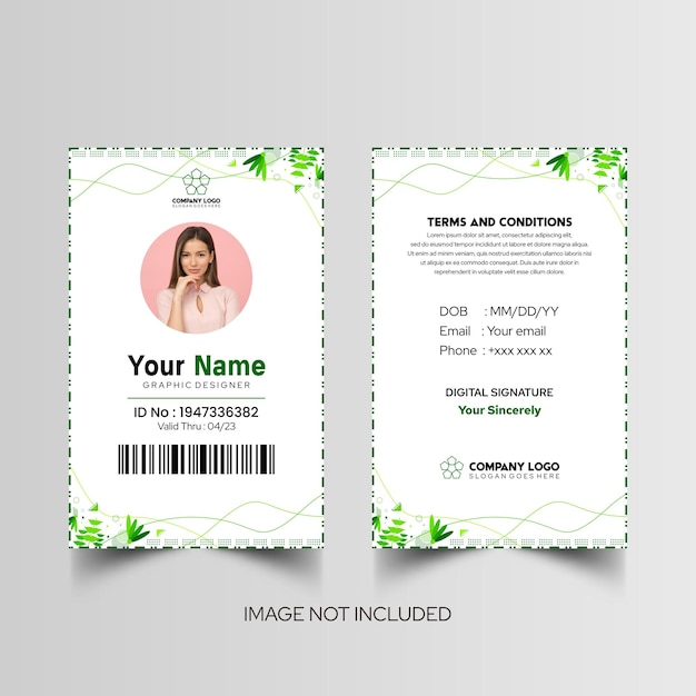 Modelo de diseño simple de nombre y tarjeta de identificación 7