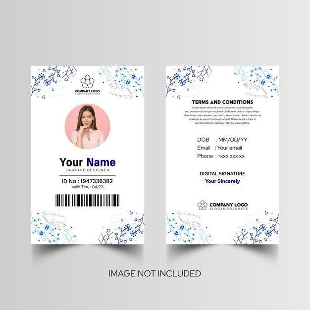 Modelo de diseño simple de nombre y tarjeta de identificación 7