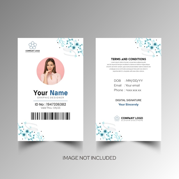 Modelo de diseño simple de nombre y tarjeta de identificación 7