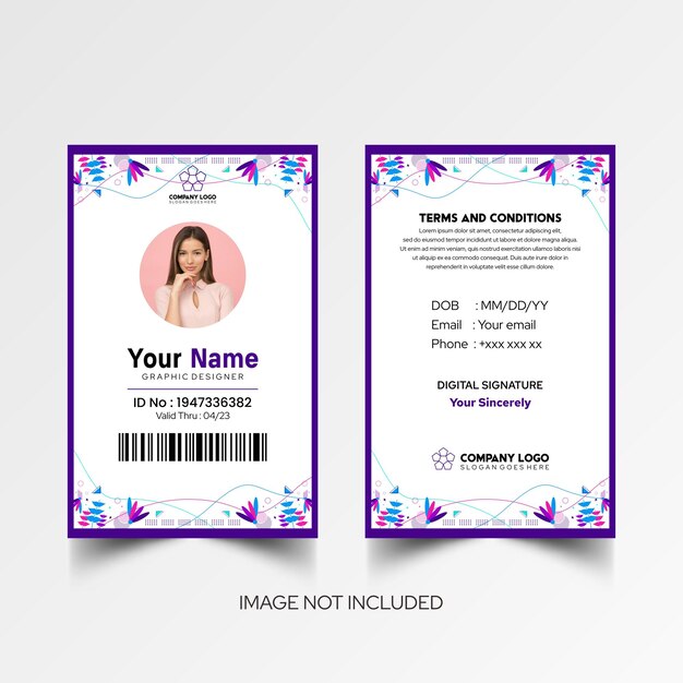 Modelo de diseño simple de nombre y tarjeta de identificación 7