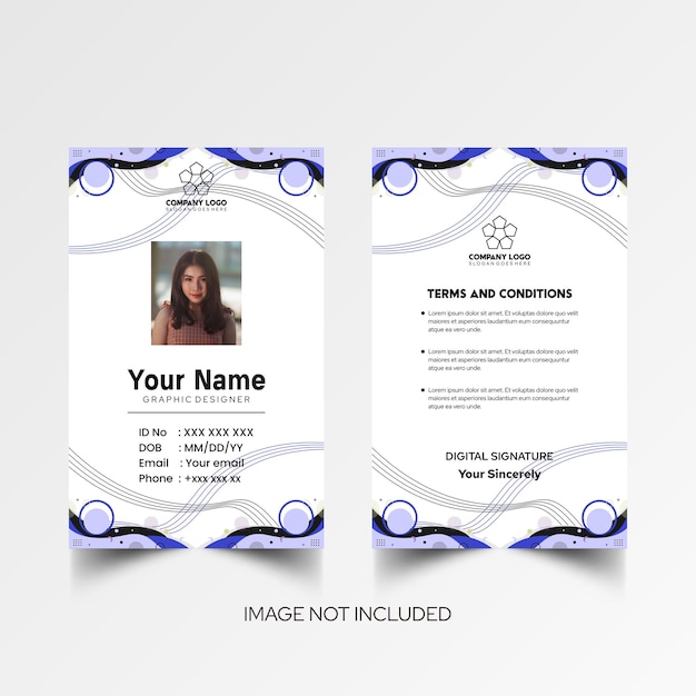 Modelo de diseño simple de nombre y tarjeta de identificación 7