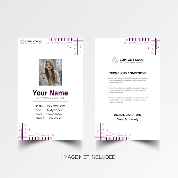 Modelo de diseño simple de nombre y tarjeta de identificación 7