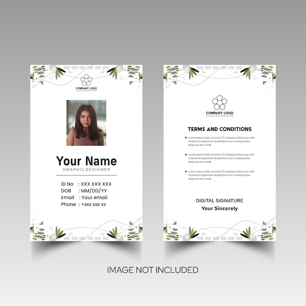 Modelo de diseño simple de nombre y tarjeta de identificación 7