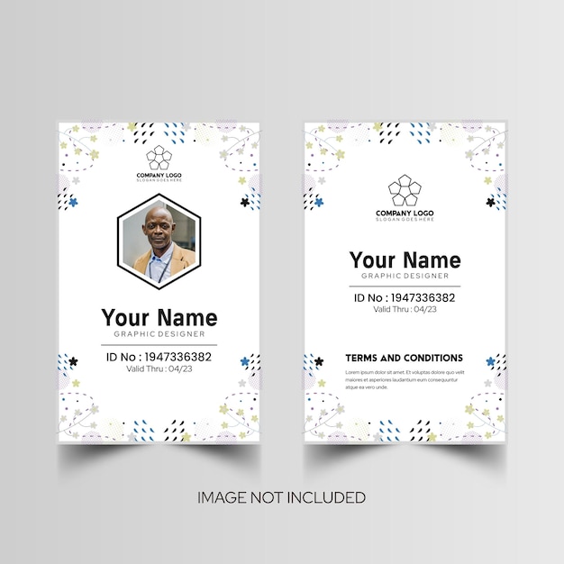 Modelo de diseño simple de nombre y tarjeta de identificación 7