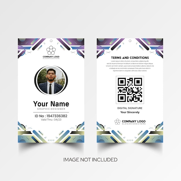 Modelo de diseño simple de nombre y tarjeta de identificación 7