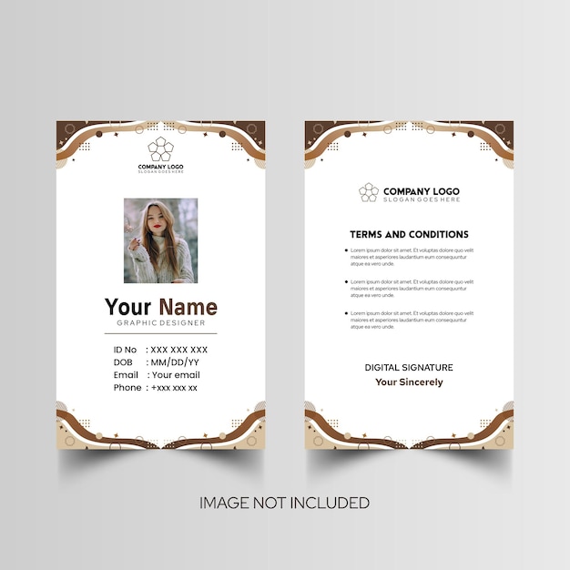Modelo de diseño simple de nombre y tarjeta de identificación 7