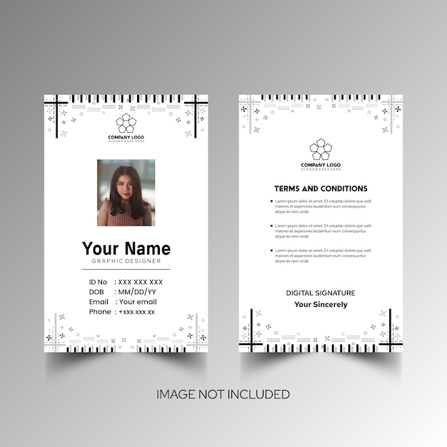 Modelo de diseño simple de nombre y tarjeta de identificación 7