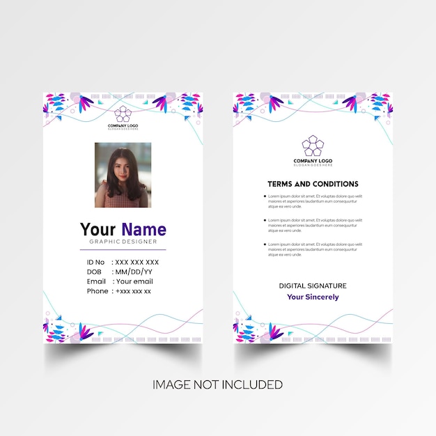 Modelo de diseño simple de nombre y tarjeta de identificación 7