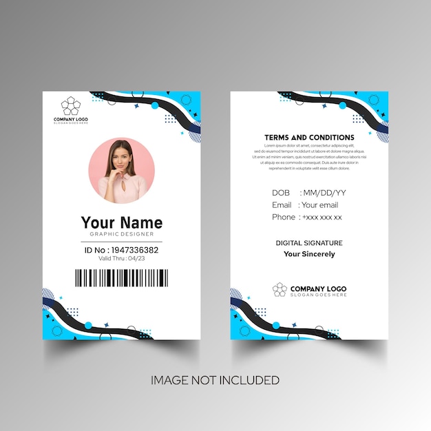 Modelo de diseño simple de nombre y tarjeta de identificación 7