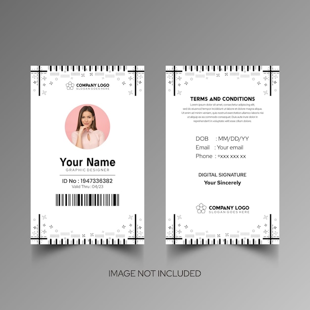 Modelo de diseño simple de nombre y tarjeta de identificación 7