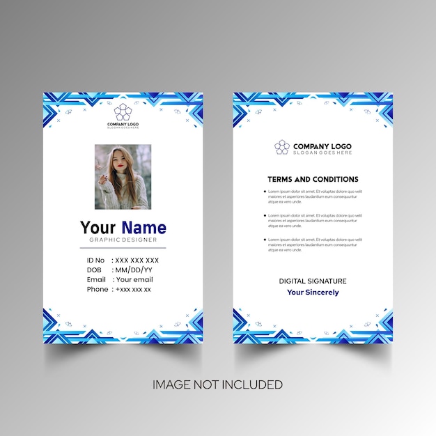 Modelo de diseño simple de nombre y tarjeta de identificación 7