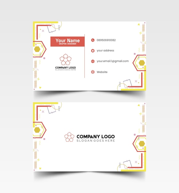 Modelo de diseño simple de nombre y tarjeta de identificación 7