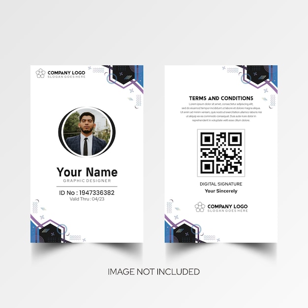 Modelo de diseño simple de nombre y tarjeta de identificación 7
