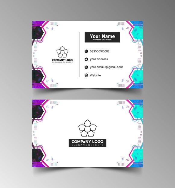 Modelo de diseño simple de nombre y tarjeta de identificación 7