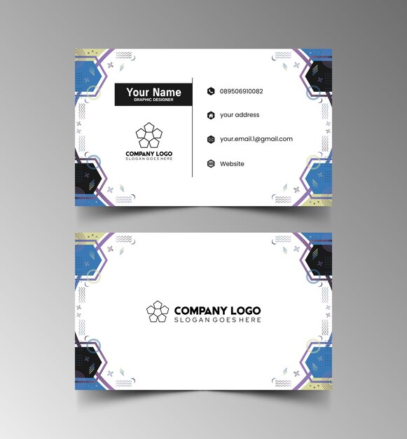 Modelo de diseño simple de nombre y tarjeta de identificación 7