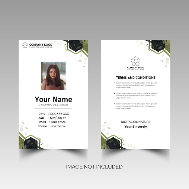 Modelo de diseño simple de nombre y tarjeta de identificación 7